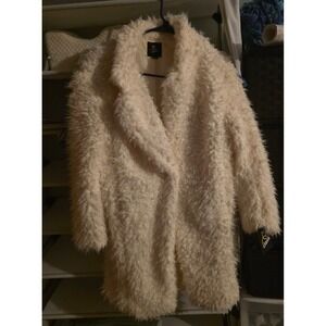 Kids Cream Faux Fur Coat Jacket Teddy Bear Plush  10 12